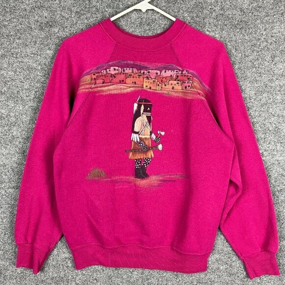 Tultex Tops - Vintage‎ USA Tultex Native Girl Graphic Art Sweatshirt Women's SZ Small